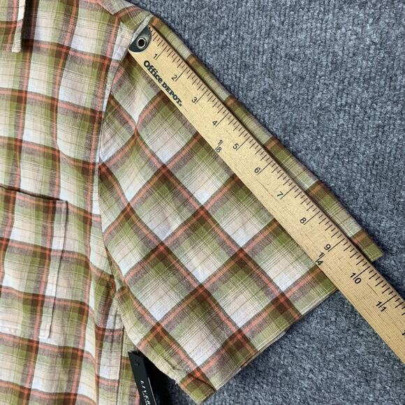 NEW Liverpool Los Angeles Mens Short Sleeve Plaid Button Up‎ Shirt SZ M - Picture 5 of 7